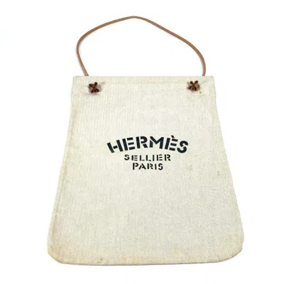 Pre-owned Hermes Natural White Cotton Shoulder Bag ()