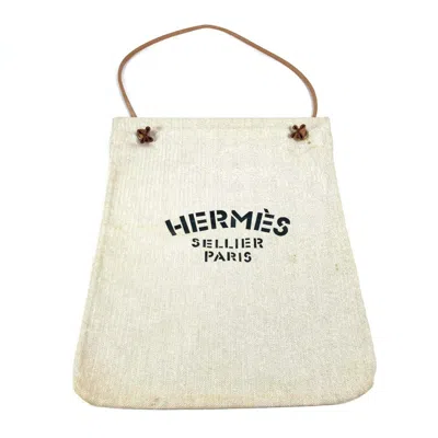 Pre-owned Hermes Natural White Cotton Shoulder Bag () In Natural, White