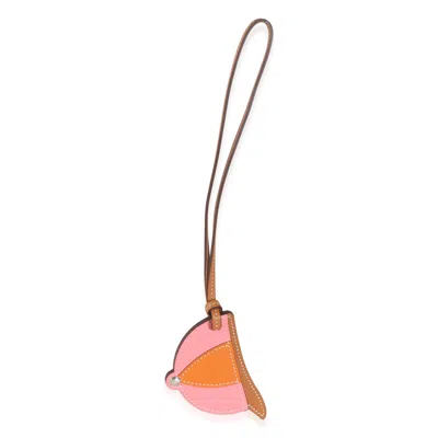 Pre-owned Hermes Naturel Sable Rose Dete Abricot Swift Paddock Bombe Bag Charm