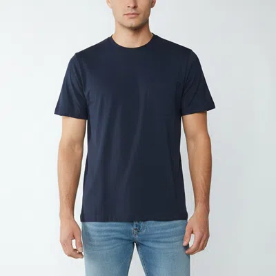 Pre-owned Hermes Navy Blue Jersey Crewneck T-shirt L