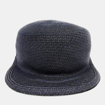 Pre-owned Hermes Navy Blue Paper Polyester Hat