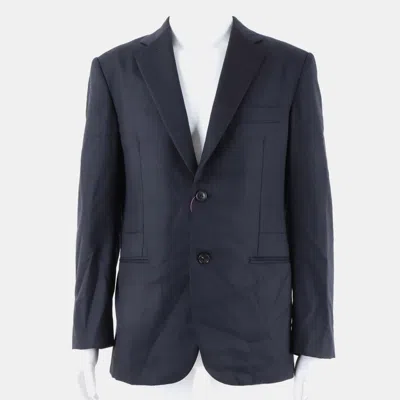 Pre-owned Hermes Navy Blue Wool Jacket Size M
