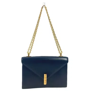 Pre-owned Hermes Navy Box Calf Leather Shoulder Bag () In Blue