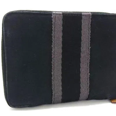 Pre-owned Hermes Navy Canvas Wallet (bi-fold) () In Blue