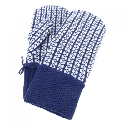 Pre-owned Hermes Navy Cashmere Warm Gloves () In Blue