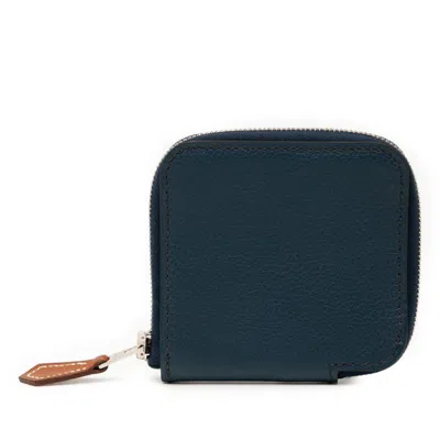 Pre-owned Hermes Navy Coin Purse/coin Case () In Blue