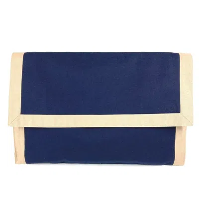 Pre-owned Hermes Navy Cotton Clutch Bag Pouch ()