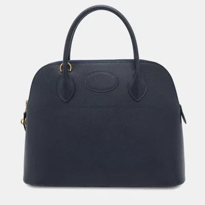 Pre-owned Hermes Navy Courchevel Bolide 31 Handbag