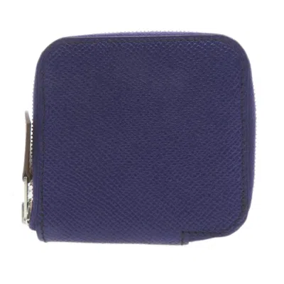 Pre-owned Hermes Navy Epsom Leather Coin Purse/coin Case ()
