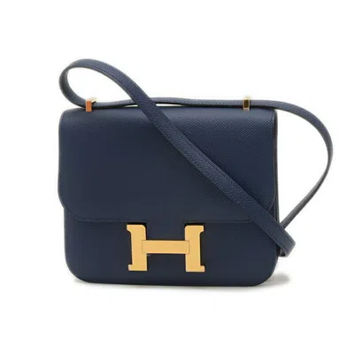 Pre-owned Hermes Navy Epsom Leather Shoulder Bag ()