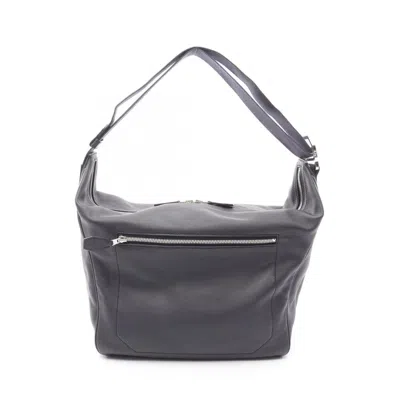 Pre-owned Hermes Navy Evercalf Leather Leather Shoulder Bag () In Blue