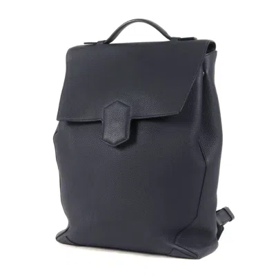 Pre-owned Hermes Navy Leather Backpack ()