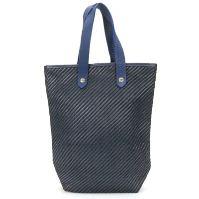 Pre-owned Hermes Navy Leather Polyester Tote Bag ()