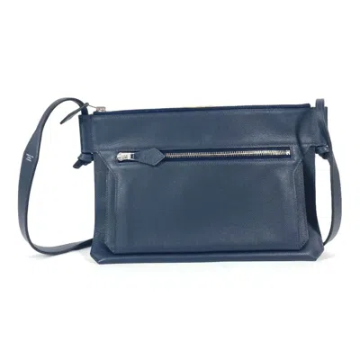 Pre-owned Hermes Navy Leather Shoulder Bag ()