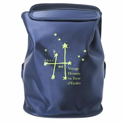 Pre-owned Hermes Navy Nylon Backpack () In Blue