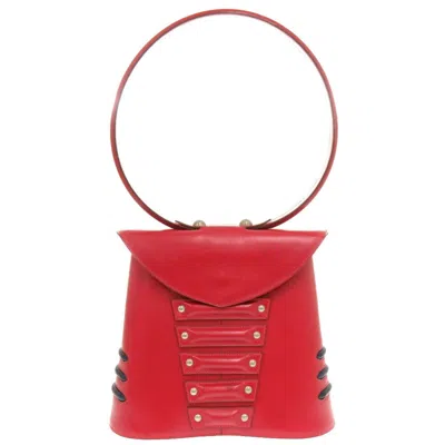 Pre-owned Hermes Navy Red Color Rouge Vif Box Calf Leather Shoulder Bag ()