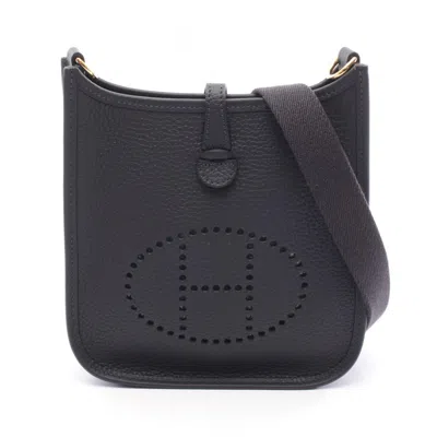 Pre-owned Hermes Navy Taurillon Clemence Leather Leather Shoulder Bag () In Blue