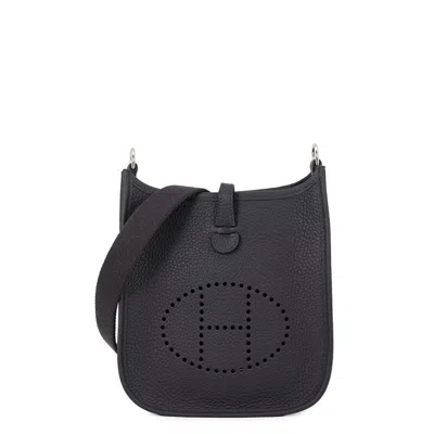 Hermes Navy Taurillon Clemence Leather Shoulder Bag