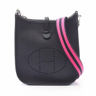 Pre-owned Hermes Navy Taurillon Clemence Leather Shoulder Bag () In Blue