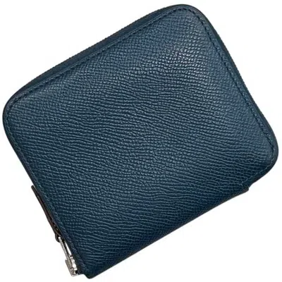 Pre-owned Hermes Navy Togo Leather Coin Purse/coin Case ()