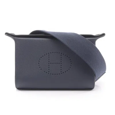 Pre-owned Hermes Navy Togo Leather Leather Handbag Shoulder Bag () In Blue