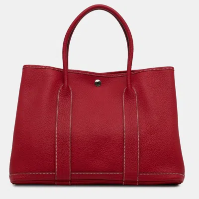 Pre-owned Hermes Negonda Garden Party 36 In Red