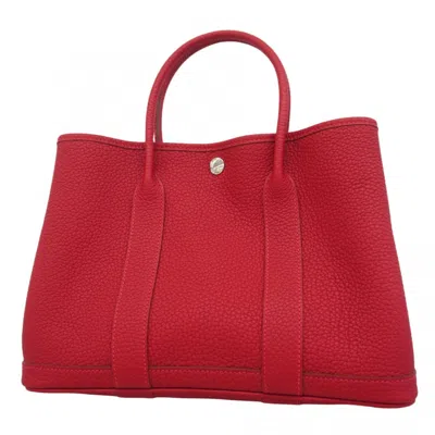 Pre-owned Hermes Negonda Leather Handbag () In Silver