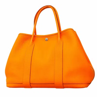 Pre-owned Hermes Negonda Leather Tote Bag () In Orange