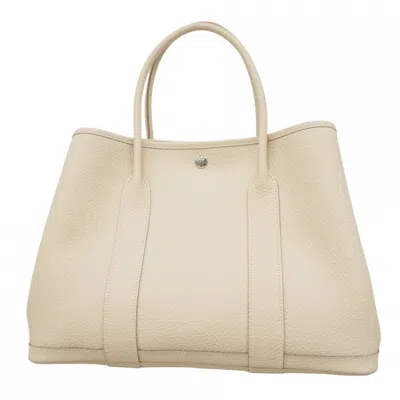 Pre-owned Hermes Negonda Leather Tote Bag () In Silver