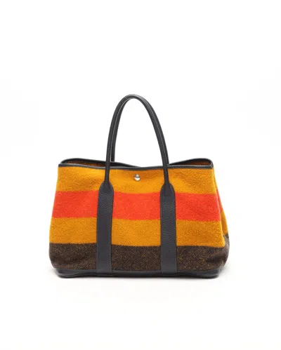 Pre-owned Hermes Hermès Negonda Wool Garden Party 36 Bag In Multi