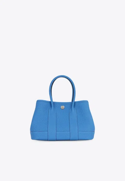 Hermes Neo Garden 23 In Blue Hydra Negonda Leather With Palladium Hardware