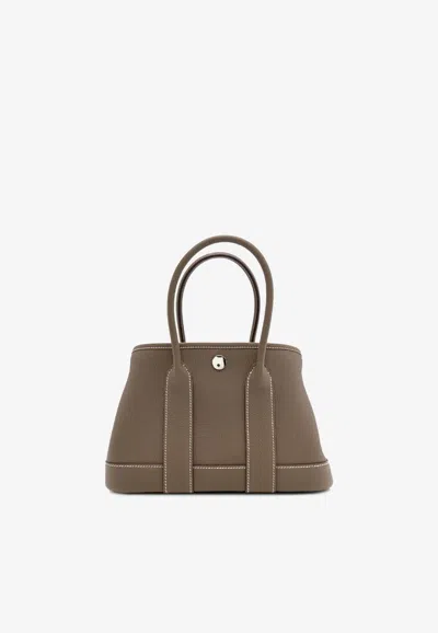 Hermes Neo Garden 23 In Etoupe Togo Leather With Palladium Hardware In Brown