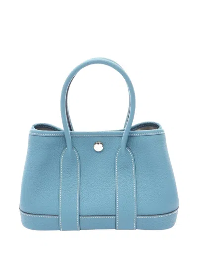 Pre-owned Hermes Neo Garden 23 Tote Bag In Blue