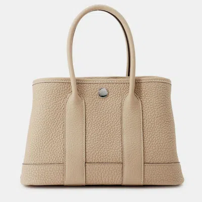 Pre-owned Hermes Neo Garden Neo Trench Negonda Leather In Sand