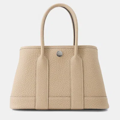 Pre-owned Hermes Neo Garden Size 23 Trench Negonda Leather Bag In Sand