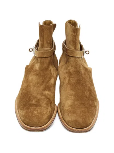 Pre-owned Hermes Neo Kelly Ankle Boots In Brown