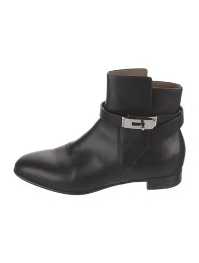 Pre-owned Hermes Neo Leather Boots In Black
