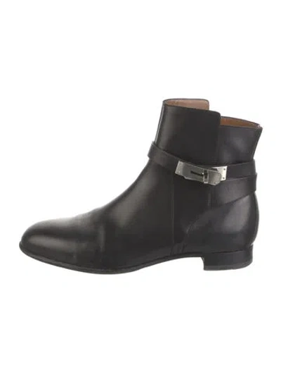 Pre-owned Hermes Neo Leather Boots In Black