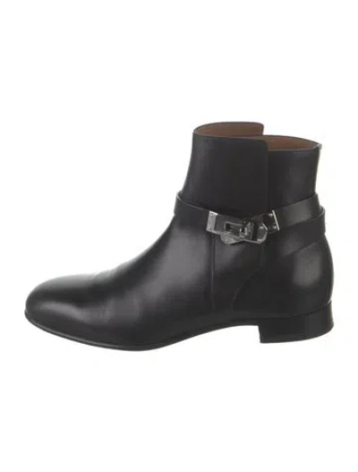 Pre-owned Hermes Neo Leather Boots In Black
