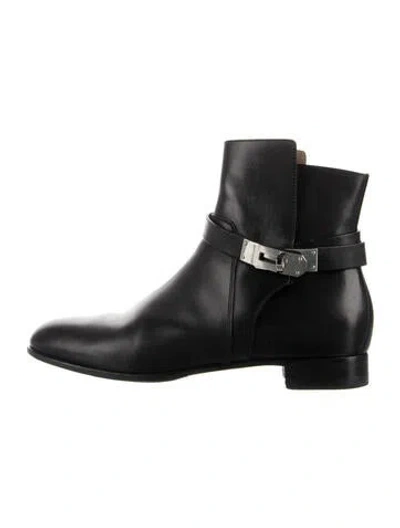 Pre-owned Hermes Neo Leather Boots In Black