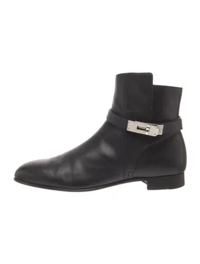Pre-owned Hermes Neo Leather Boots In Black