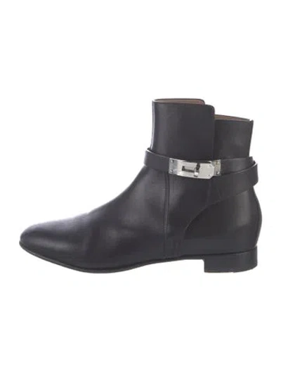 Pre-owned Hermes Neo Leather Boots In Black