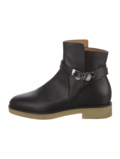 Pre-owned Hermes Neo Leather Moto Boots