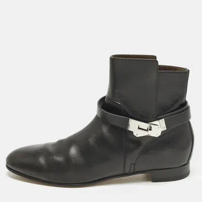 Pre-owned Hermes Hermès Neo Size 40.5 Black Leather Ankle Length Boots