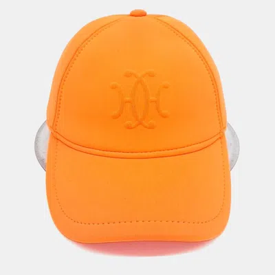 Pre-owned Hermes Neoprene Orange Cap