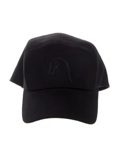 Pre-owned Hermes Nevada Cheval Au Trait Cap In Black