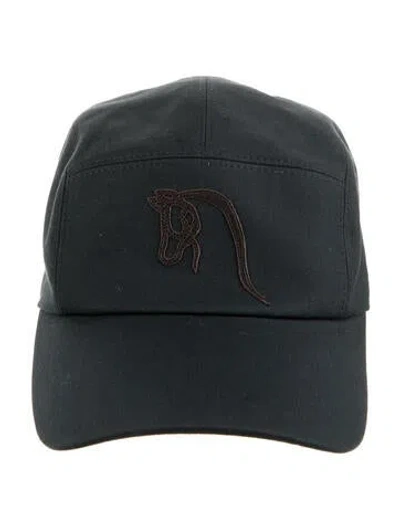 Pre-owned Hermes Nevada Cheval Au Trait Cap In Green