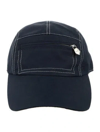 Pre-owned Hermes Nevada Pocket Cap In Blue