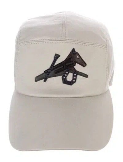Pre-owned Hermes Nevada Puzzle Equestre Baseball Cap In Gray