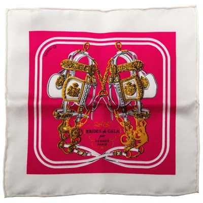 Pre-owned Hermes New  Brides De Gala Mini Silk 8" Scarf With Box In Sand